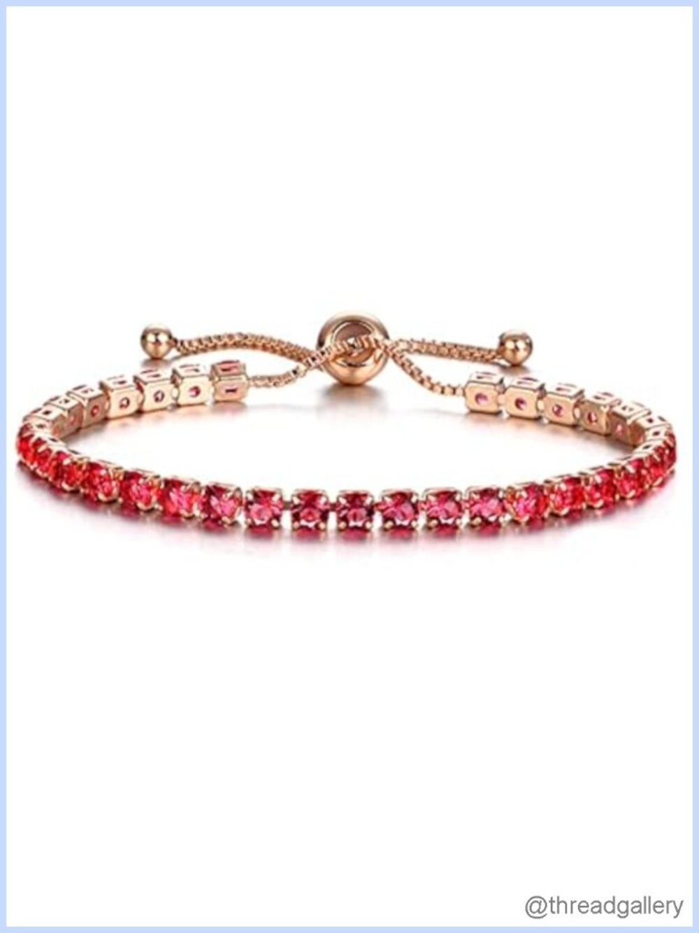 Adjustable Tennis Bracelet 14K Rose Gold Plated Brass Cubic Zirconia Women
